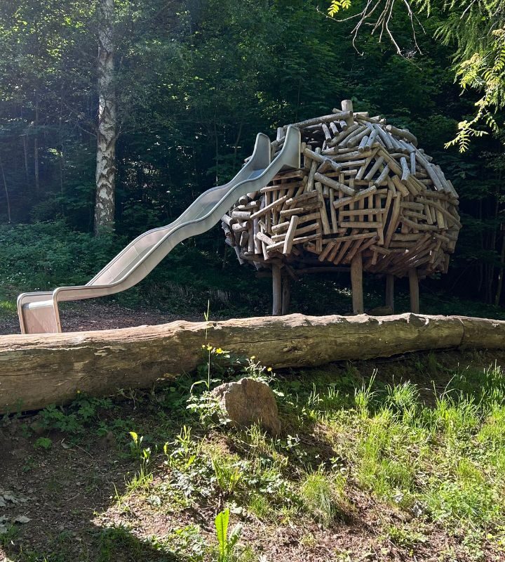 Kletterrutsche beim Waldspielplatz in Truden