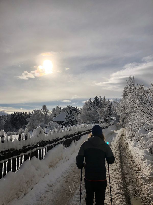 Sigmund Freud Promenade - Wanderung auf dem Ritten mit Kindern (2) Wanderung auf der Sigmund Freud Promenade auf dem Ritten im Winter